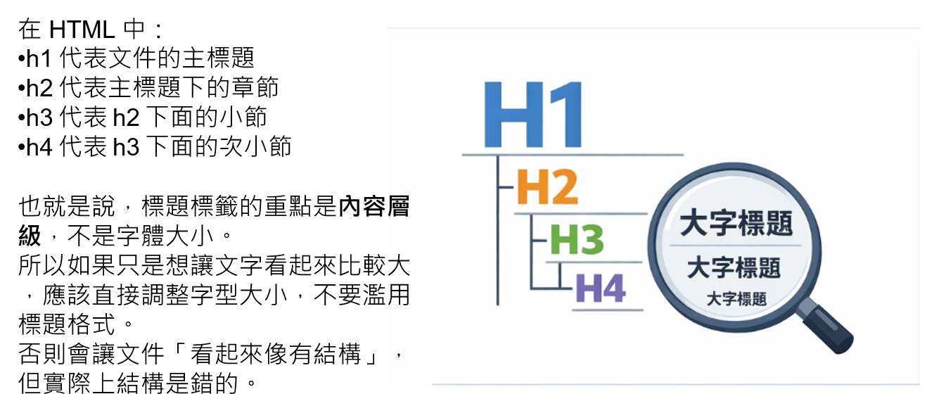 ◎ 標題代表的是結構，不是外觀